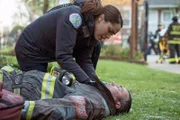 -- "The People We Meet" Episode 510 -- Pictured: (l-r) Monica Raymund as Gabriela Dawson, Taylor Kinney as Kelly Severide --