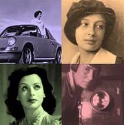 Titelbild: Louise Piëch, Margarete Schütte-Lihotzky, Hedy Lamarr, Trude Fleischmann.
