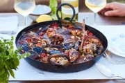 Hühnchen-Auberginen-Schmortopf.