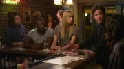 (v.l.): Eliot Spencer (Christian Kane), Alec Hardison (Aldis Hodge), Parker (Beth Riesgraf) und Nate Ford (Timothy Hutton)
