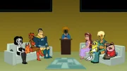 v.li.: Toot Braunstein, Ling-Ling, Foxxy Love, Captain Leslie Hero, The Jew Producer, Princess Clara, Wooldoor Sockbat, Xandir, Spanky Ham