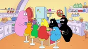 v.li.: Barbapapa, Barbasophie, Barbabella, Barbalala, Barbazoo, Barbabravo, Barbahelle, Barbamama