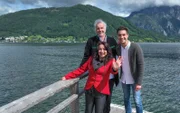 Dominik Glöbl (rechts) am Nordufer des Traunsees mit Sassy Holzinger und Fred Jaklitsch.