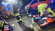 Emergency services, together with paramedics and a doctor, are fighting for the life of a man who got caught between a tram and the edge of the platform.