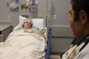 Dr Now talks to Brandi in the hospital.