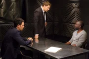 (v.l.n.r.) James Aubrey (John Boyd); Seeley Booth (David Boreanaz); Thomas Saltz (Sam Sarpong)