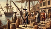 Illustration von Menschen im Hafen