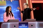 Die Kandidat:innen des Teams "Hauptrolle": Simone Thomalla (l.), Schauspielerin und Sven Martinek (r.) Schauspieler.