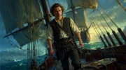 Illustration eines Mannes auf einem Boot