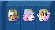 Madame Gazelle macht mit Peppa und ihren Freuden einen Ausflug mit dem Zug. Was die Kinder unterwegs sehen, können sie auf Arbeitsblättern eintragen.  +++