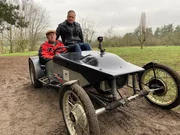 Tim sits with Martyn Halliday in his trail car at Clubman's Historic Sporting Trial. Tim sits with Martyn Halliday in his trail car at Clubman's Historic Sporting Trial.