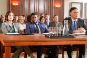 L-R: Sydney Strait (Caitlin McGee), Anthony Little (Michael Luwoye), Elijah Strait (Jimmy Smits)