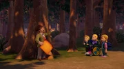 Professor Pickles erzählt den Kindern Fakten über den Pontypandy-Pfad.