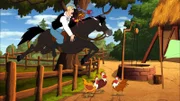 Hans hat Probleme mit dem Pferd, das er für einen Goldklumpen eingetauscht hat.