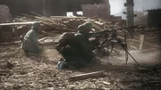 Deutsche Soldaten bei Kampfhandlungen.