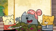 Moon und Ollie freuen sich mit einer Nashorn-Dame.
