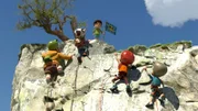 Die beiden konkurrierenden Kletterteams können kaum glauben, was sie sehen, als sie am Gipfel des Berges ankommen.