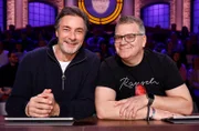 Rateteam-Kapitän Elton (r.) mit Fernseh- und Hörfunkmoderator Marco Schreyl (l.).