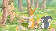 Kleiner Hase und die kleine Feldmaus gehen auf Schatzsuche.