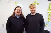 Mathematiker Anton Dubrau (links) und Designer Hendrik Lucka aus Berlin arbeiten an einem Nachtzug-Konzept, das maximal komfortabel und wirtschaftlich sein soll.
