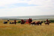 Der Big Gap Wagon Trek soll an die Siedlergeschichte der kanadischen Badlands vor rund einhundert Jahren erinnern.
