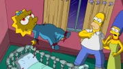 L-R: Maggie, Homer, Marge