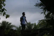Dr. Albert Lin explores the ruins of the ancient city of Nan Madol, Micronesia.