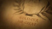Inschrift auf Papier: Alexander der Große.