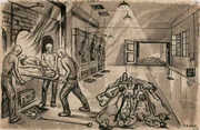 Zeichnung des Auschwitz-Überlebenden David Olere.