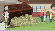 v.li.: Rick Sanchez, Beth Smith, Summer Smith, Jerry Smith, Morty Smith