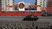 Militärparade der NVA der DDR in Berlin 1987.