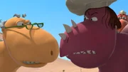 Chef glaubt, die Feuerdrachen haben seine Kühe geklaut. Das lässt sich Opa Jörgen nicht bieten.