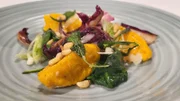 Kürbisnocken mit gebratenem Radicchio.