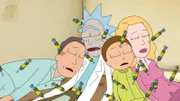 v.li.: Jerry Smith, Rick Sanchez, Morty Smith, Beth Smith