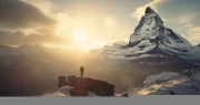 Sonnenaufgang in den Schweizer Alpen, Matterhorn