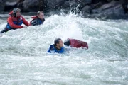 Bear Grylls and crew film Man Vs. Wild Hells Canyon, OR Snow travel Alpine travel Rapids Fire building