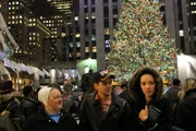 Mary Schmucker, Abe Schmucker, and Rebecca Schmucker at Rockefeller Center Christmas Tree.