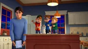 Dave (l.) möchte seinen Schützlingen die Baby-Bilder seiner Cousine zeigen. Doch die Chipmunks benehmen sich unmöglich, weil sie schnell zu ihrem Hund zurückwollen.