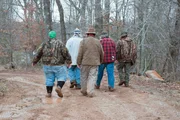 Buck, Jeff, Trapper, Huckleberry and Willy head into the woods.