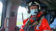 Sammy Wills sat in the rear of the helicopter on their way to an incident in Malton