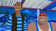 Rico (l.) und Biff (r.) tauchen neuerdings immer als Retter in der Not auf, wenn auf der Insel irgendetwas passiert.