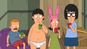 L-R: Regular-Size Rudy, Gene, Louise, Tina