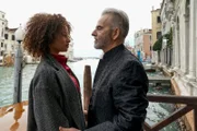 L-R: Juliette Durand (Elarica Johnson), Gerbert D'Aurillac (Trevor Eve)
