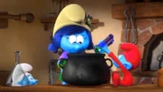Papa Schlumpf und Sturm versuchen, einen Gegenzauber zu brauen.