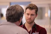 CHICAGO MED -- "Step on a Crack and Break Your Mother's Back" Episode 9007 -- Pictured: Oliver Platt as Dr. Daniel Charles, Luke Mitchell as Dr. Mitch Ripley.