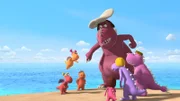 Schönstes Wetter am Badestrand! Aber die Drachen haben nichts besseres zu tun, als sich um die besten Plätze zu streiten.