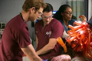CHICAGO MED -- "Fallback" Episode 103 -- Pictured: (l-r) Nick Gehlfuss as Dr. Will Halstead, Colin Donnell as Dr. Connor Rhodes, Yaya DaCosta as April Sexton.