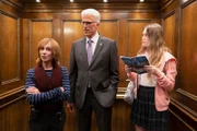 L-R: Arpi (Holly Hunter), Mayor Neil Bremer (Ted Danson), Orly (Kyla Kenedy)