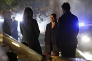 Als seine alte Freundin Eva ermordet wird, möchte Castle (Nathan Fillion, r.) selbst ermitteln. Doch Kate (Stana Katic, l.) muss ihn bei der misstrauischen Detektivin Teely (Suleka Mathew, M.) verteidigen ...