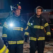 L-R: Bobby Nash (Peter Krause) and Evan 'Buck' Buckley (Oliver Stark)